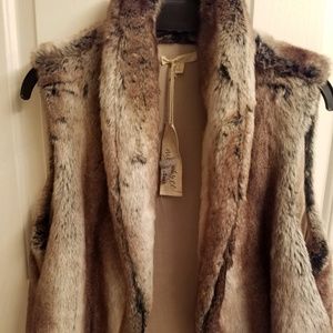 Mystree Faux Fur Vest (Taupe palate)